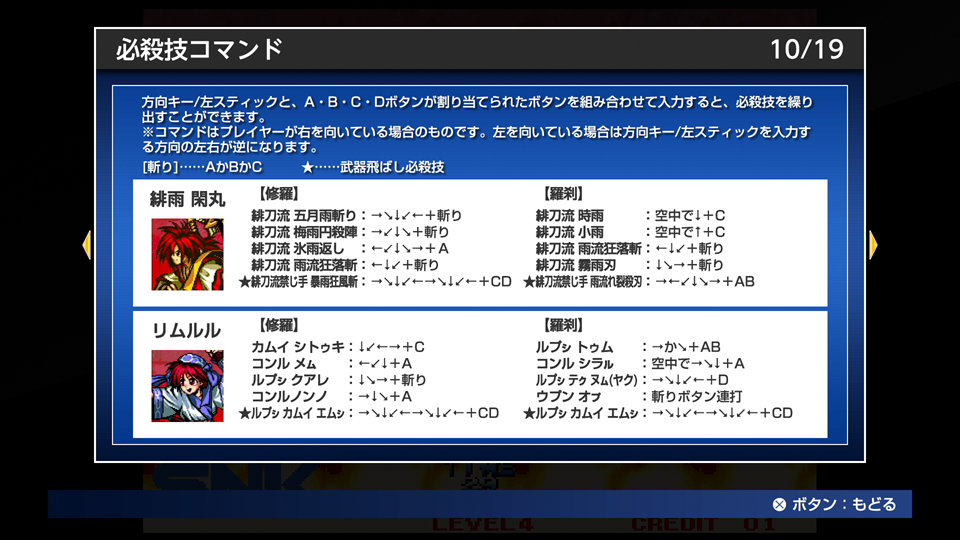 アケアカPS4版マニュアル画像